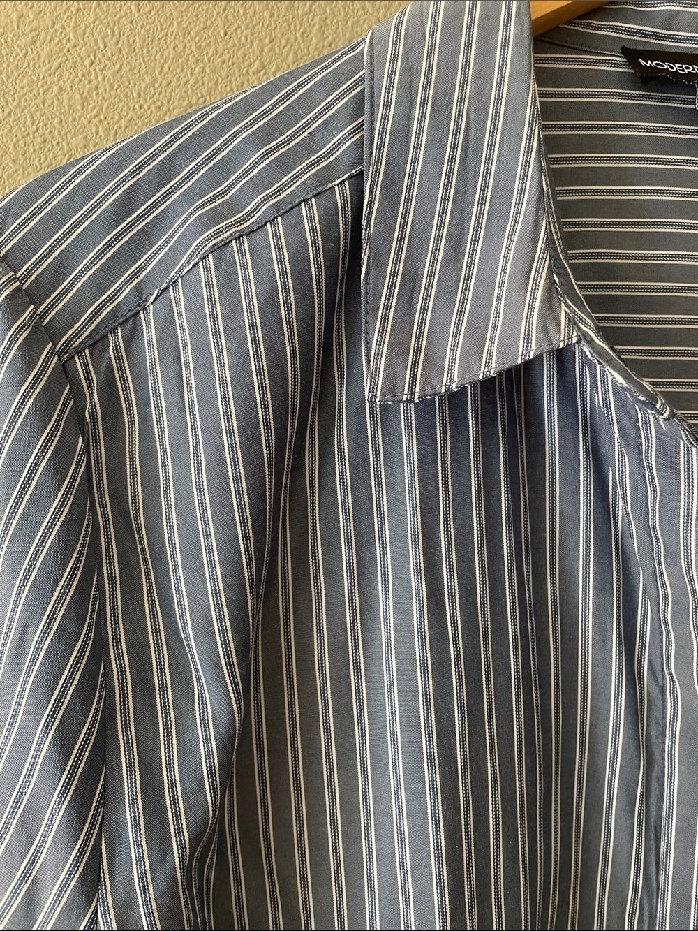 Modern Works Blue and White Striped Button-Down Shirt NWOT